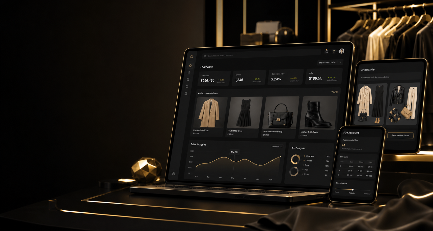 Премиальная AI-панель для fashion e-commerce